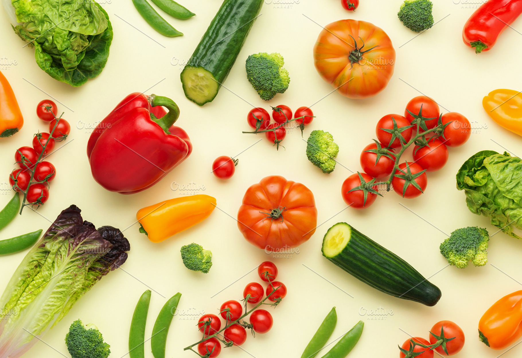Fresh raw ingredients for salad featuring salad, vegetables, and food, a Food & Drink Photo by Liliya Trott Photos