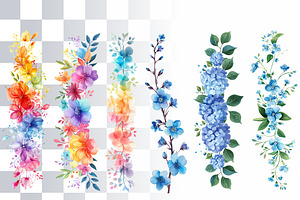 Floral Border Clipart, Page Dividers