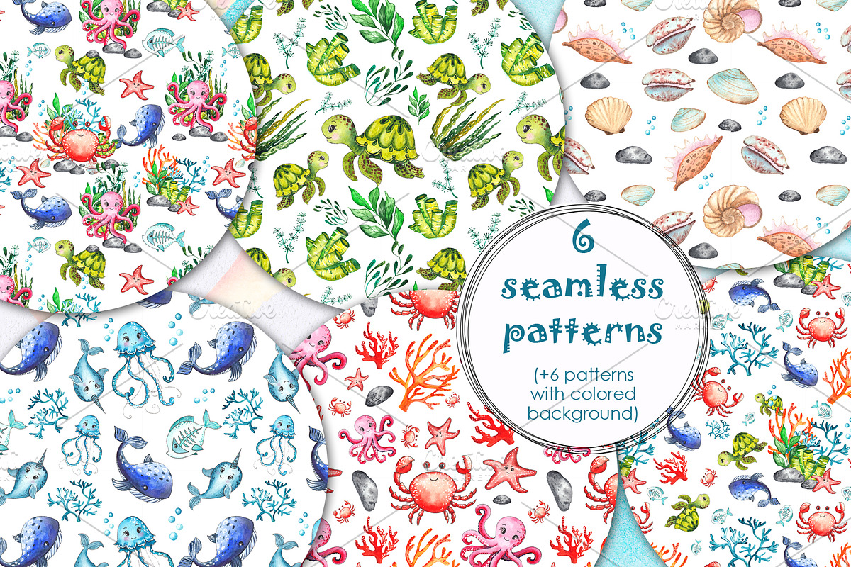 Little OCEAN creatures. Watercolor, an Object Graphic by Ana-Sakuta (Photo 8 of 16)