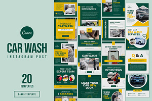 Car Wash Instagram Post Canva, a Social Media Template by Pixelpick