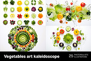 Vegetables art kaleidoscope, a Background Graphic by Handmadefont (Thumbnail 5 of 9)