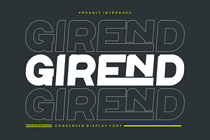 Girend - Condensed Font, a Sans Serif Font by Iqsiart Studio