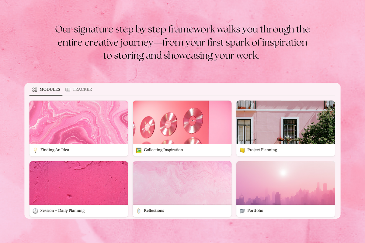 Notion Template for Creatives - Pink, a Templates & Theme by flowē (Photo 3 of 5)
