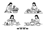 Activity of woman making herbal, a Person Illustration by Vectorlina (Thumbnail 2 of 3)