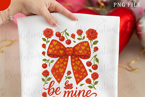 Be Mine Coquette Valentine's Bow Png, an Illustration by OK Design