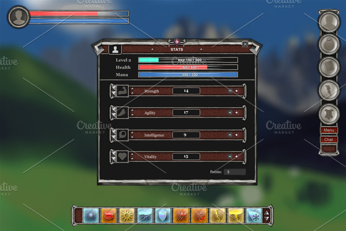 RPG Game UI Set HD, an Android Mockup by LudicArts