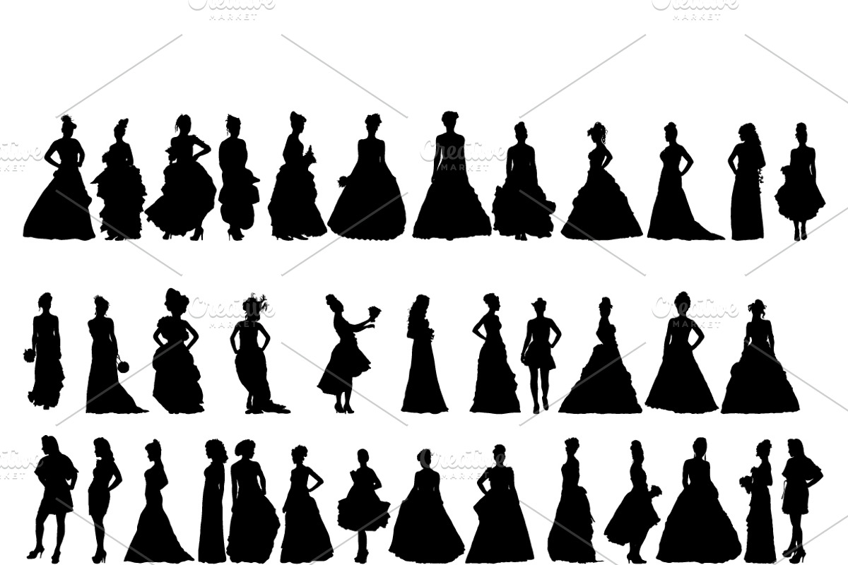 Set of female silhouettes, a Graphic by SHom (Photo 3 of 3)
