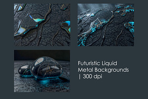 Futuristic Liquid Metal Backgrounds, an Object Illustration by StockVerse Creative