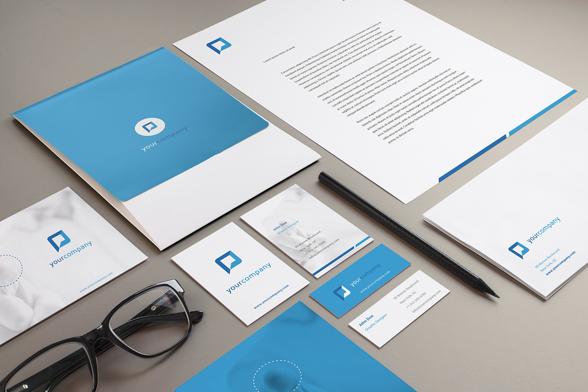 Brand stationery mockup bundle, a Pens & Pencil Mockup by INTERARTIVITY (Photo 1 of 9)