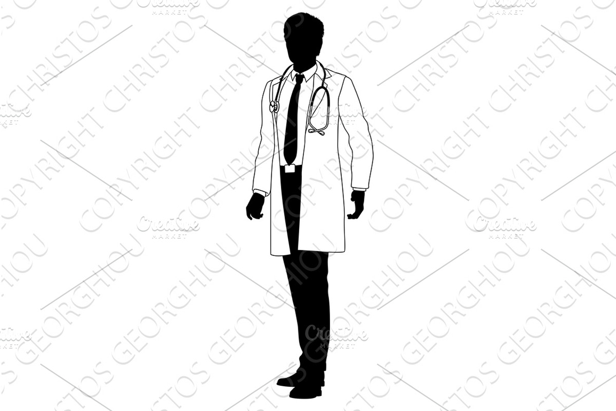 Doctor Man Medical Silhouette, a Healthcare Illustration by Christos Georghiou