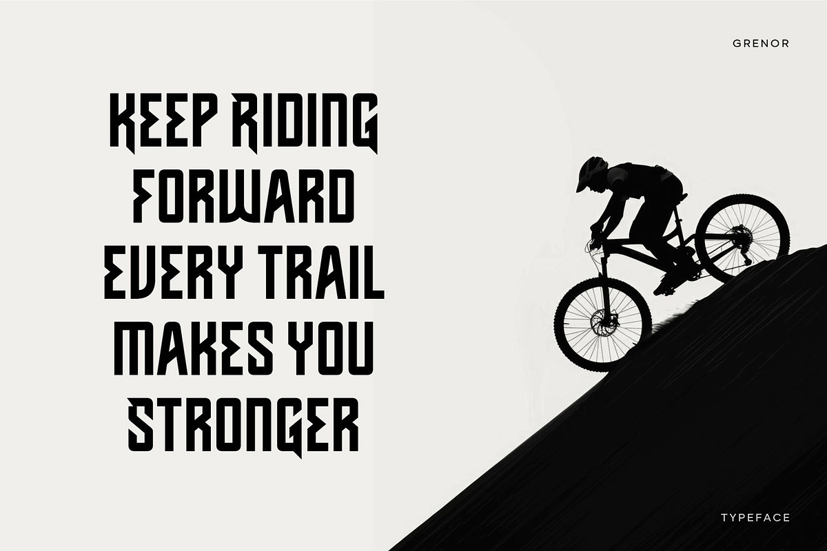 Grenor | Aggressive Display Fonts, a Sans Serif Font by Digitype Studio (Photo 10 of 11)