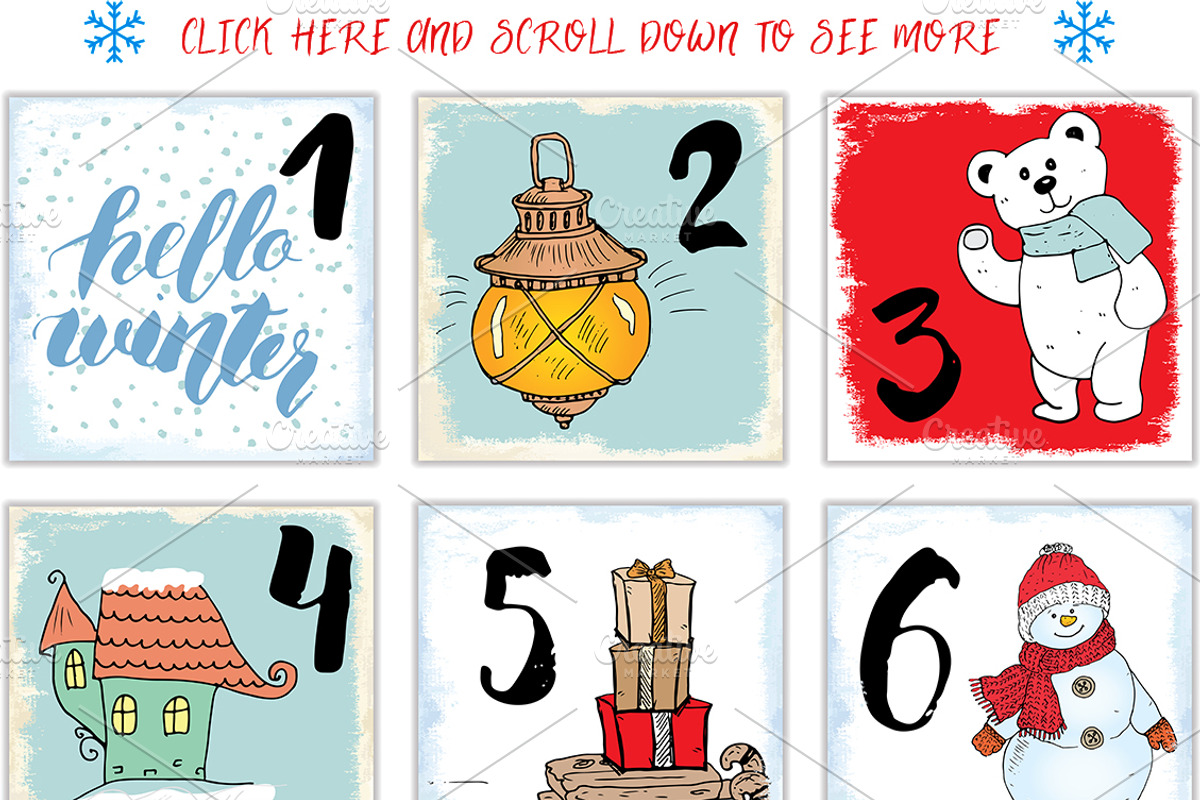 Christmas Advent Calendar Cards Set, an Animal Illustration by Lemon Workshop (Photo 6 of 6)