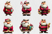 Quirky Christmas Grumpy Santa Clipar, a Seasonal Illustration by Rose Art (Thumbnail 4 of 7)