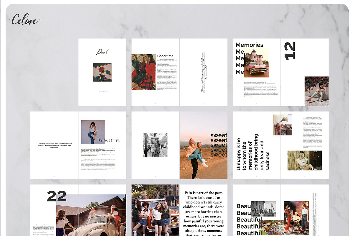 PIXEL Lookbook Memories Template, a Magazine Template by Celine Studio (Photo 9 of 9)