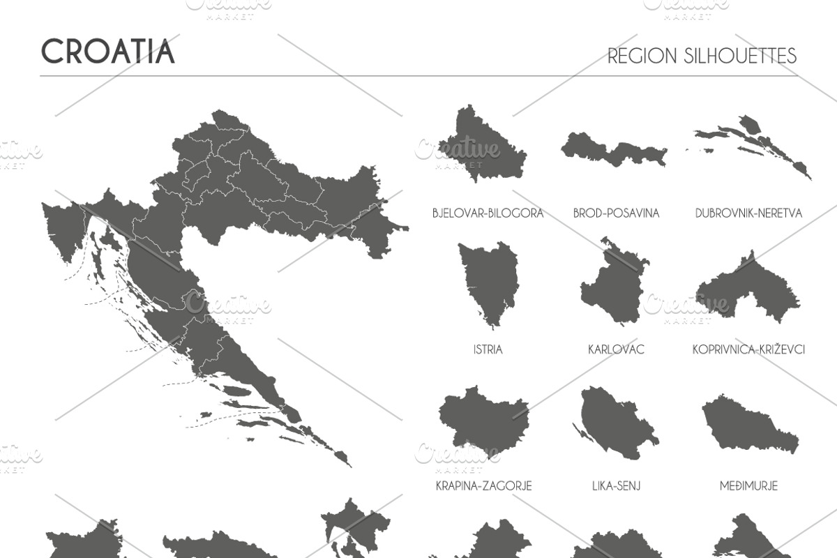 Region Silhouettes of 88 countries, an Education Illustration by asantosg (Photo 11 of 19)