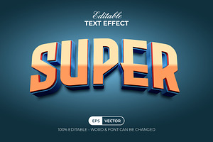 Editable Text Effect 3D Curved Style