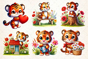 Cute Tiger Floral Spring Clipart, an Illustration by Dream Creation (Thumbnail 5 of 5)