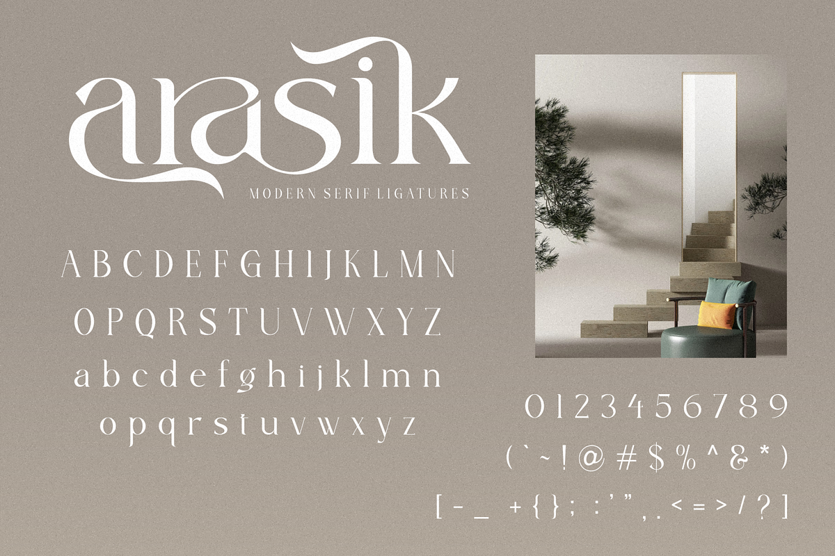 arasik _ modern serif ligatures, a Serif Font by Penatic Studio (Photo 10 of 10)