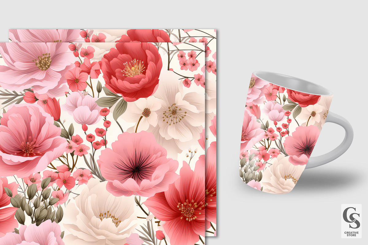 Blush Romantic Wildflower Patterns, a Pattern Graphic by Creative Store (Photo 2 of 4)