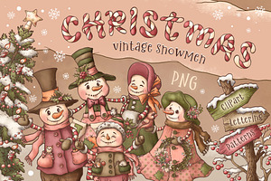 Christmas Vintage Snowmen