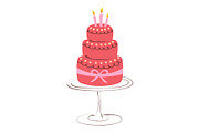 Hand painted bakery set with a three, a Food Illustration by okskukuruza (Thumbnail 1 of 3)