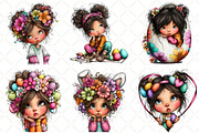 Whimsical Easter Girl Clipart, an Illustration by Black Bird Studio (Thumbnail 3 of 5)