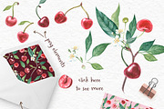 Cherry Graphic & Watercolor clipart, a Food Illustration by Ann Astro (Thumbnail 4 of 5)
