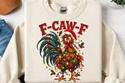 Funny Christmas Chicken F-CAW-E PNG, a Seasonal Illustration by Canvas Craft (Thumbnail 2 of 6)