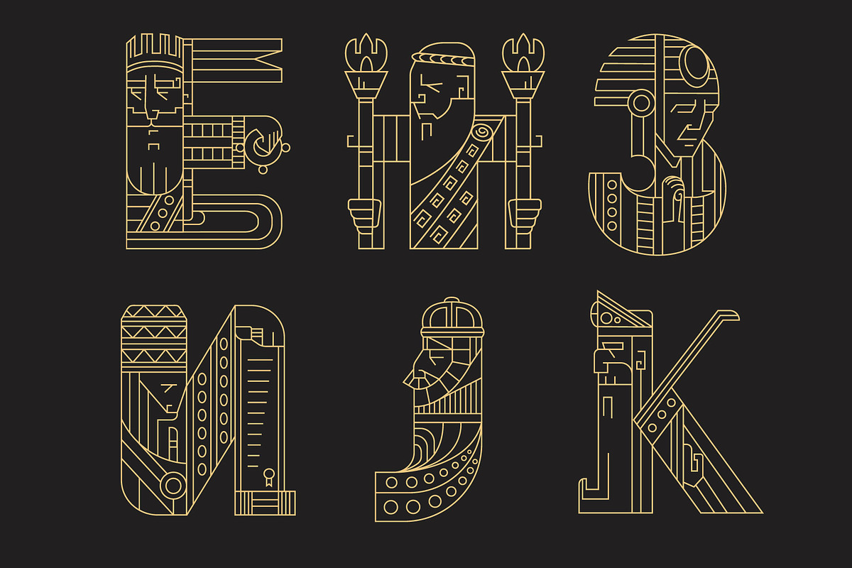 Rulers cyrillic letters + numbers preview 5