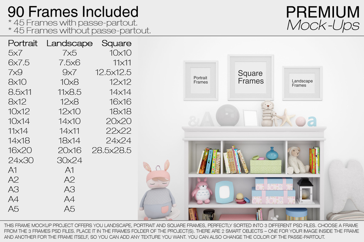 Nursery Wallpaper & Frames Mockups, a Product Mockup by mock-ups (Photo 5 of 23)