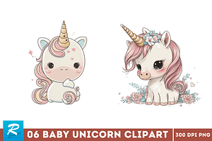 Cute Baby Unicorn Sublimation Clipar