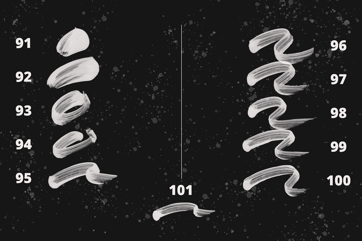 101 Photoshop Paint Stroke Brushes, a Brush Add-On by Graphicfresh (Photo 13 of 14)