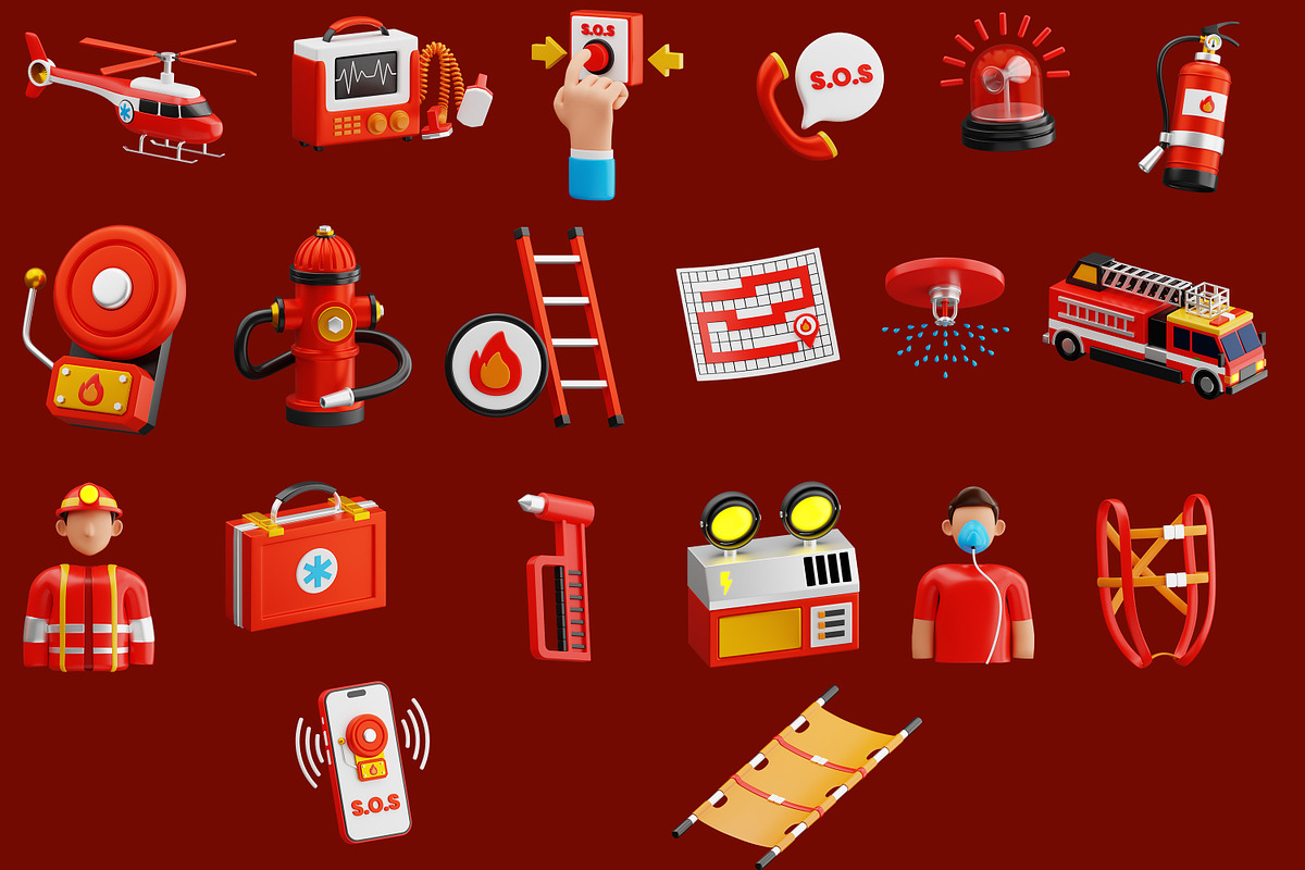Emergency Service 3D Icon Pack, a 3D by baii09 (Photo 6 of 6)