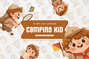 Cute Camping Kid Full-Body Cartoon, an Education Illustration by Gohsantosa (Thumbnail 1 of 4)