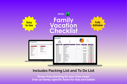 Family Vacation Checklist - Excel