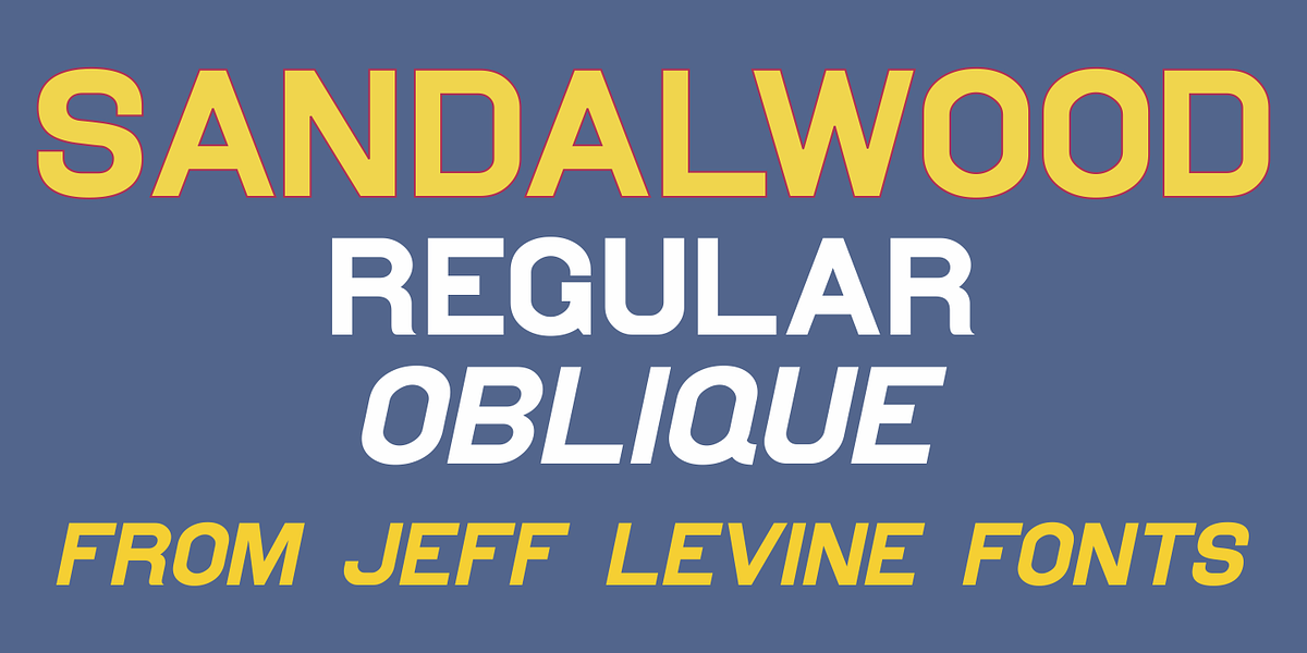 Sandalwood JNL, a Sans Serif Font by Jeff Levine Fonts (Photo 1 of 5)