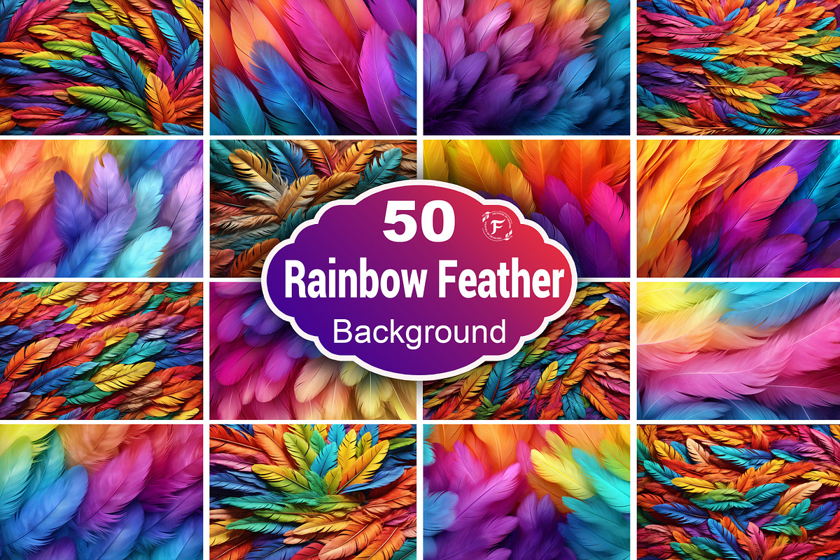 Rainbow Feather Background, a Texture Graphic by Forhadx5 (Photo 1 of 5)