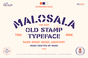 Malosala | Vintage Stamp Font