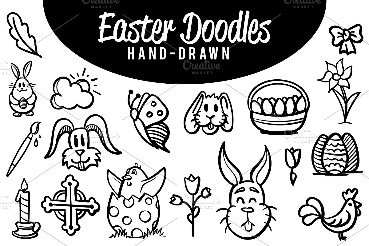 Hand drawn Easter doodles pack, an Object Graphic by Scredeck (Photo 3 of 3)