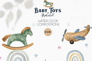 Watercolor Baby Toys & Alphabet, an Object Graphic by Ana-Sakuta (Thumbnail 7 of 21)