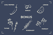 SEAFOOD (30+ illustrations), a Food Illustration by Bonfloret Studio (Thumbnail 9 of 9)