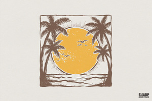 Vintage Sun PNG, Tropical Sunset, an Illustration by SharpMarketplace