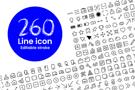 260 Editable line icons