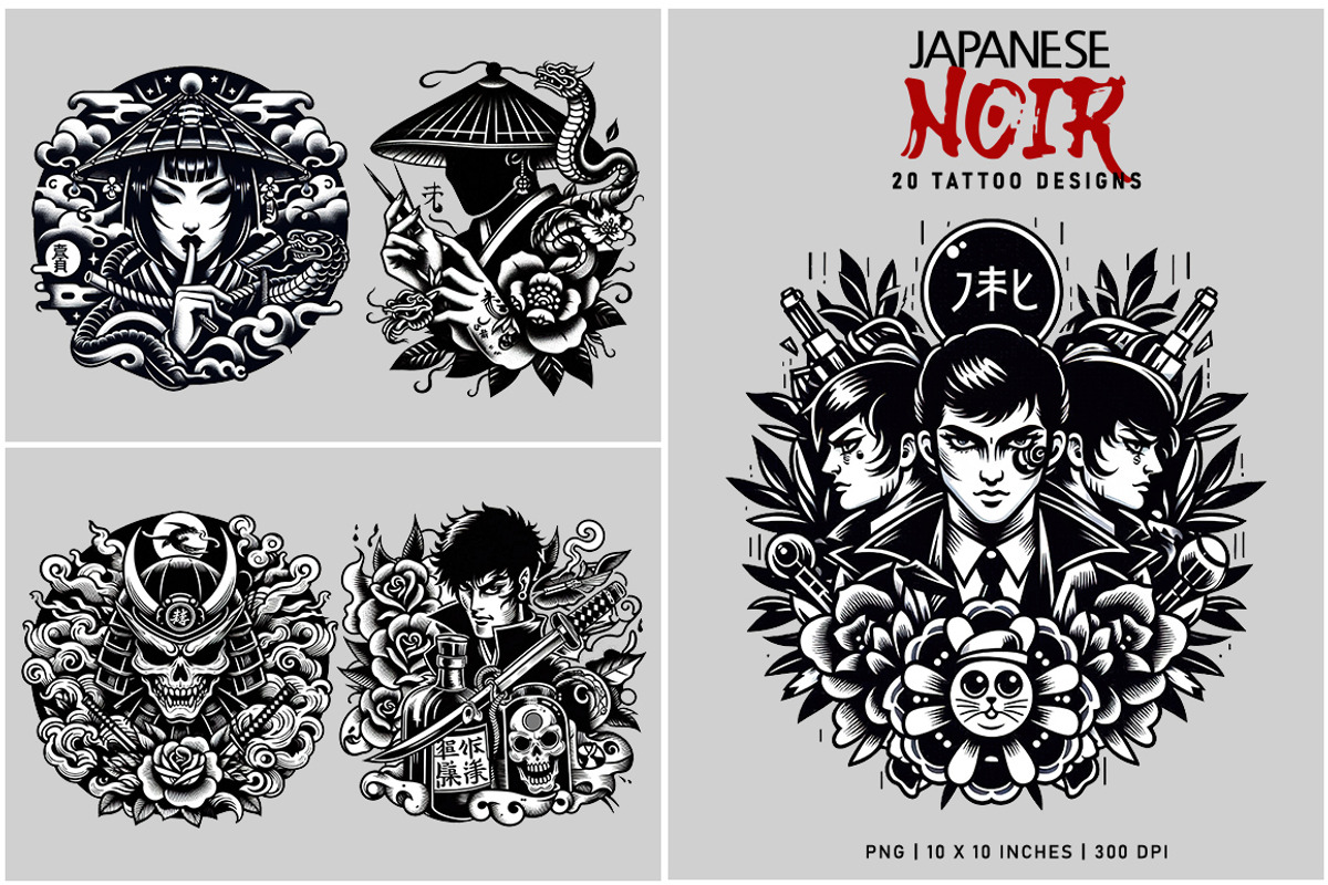 Japanese Noir, a Decorative Illustration by Digital Art Creations (Photo 4 of 9)