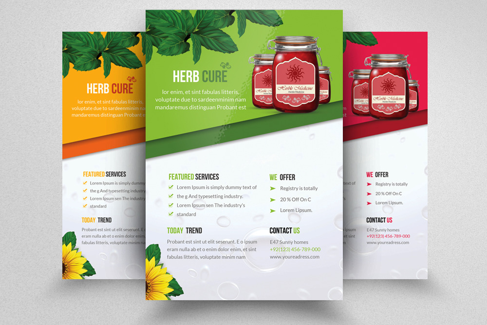 Herbal Product Flyer, a Flyer Template by Psd Templates