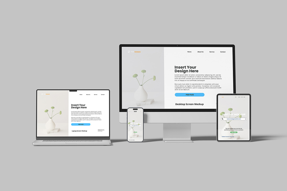 Multi Devices Responsive Mockup, a Device Mockup by lamorastudio (Photo 7 of 12)