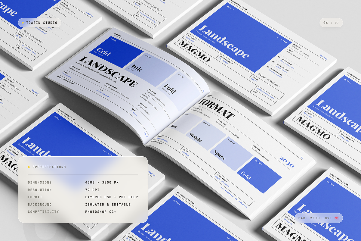 A4 Landscape Magazine Mockup, a Books & Magazine Mockup by Toasin Studio (Photo 6 of 7)