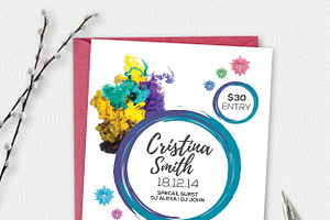 Merry Christmas Greeting Card, an Invitation Template by graphicforest