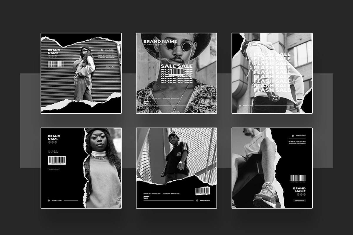 Urban Monochrome Instagram Template, a Social Media Template by peterdraw