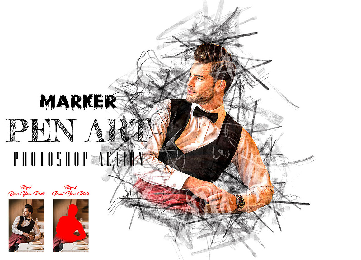 19 in 1 Sketch PS Action  Bundle, an Action Add-On by Studio Retouch (Photo 12 of 26)